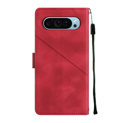 For Google Pixel 9 / 9 Pro Skin-feel Embossed Leather Phone Case(Red) by buy2fix