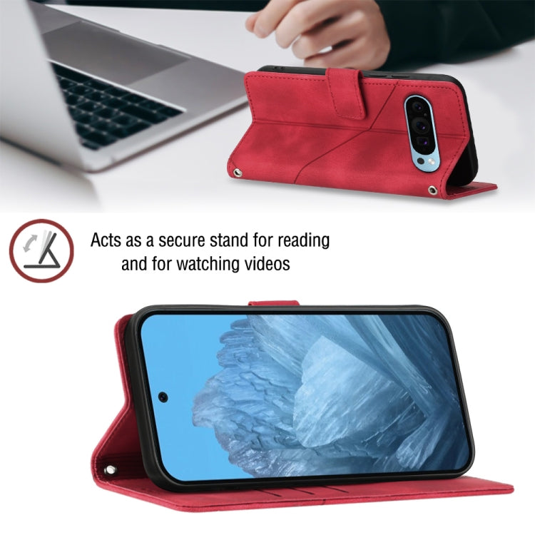 For Google Pixel 9 / 9 Pro Skin-feel Embossed Leather Phone Case(Red) by buy2fix