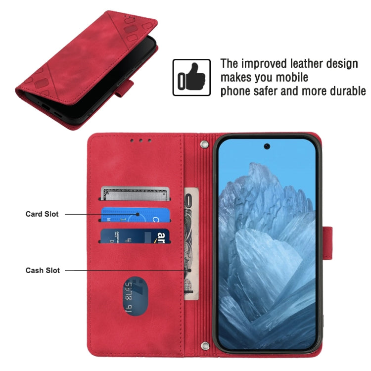 For Google Pixel 9 / 9 Pro Skin-feel Embossed Leather Phone Case(Red) by buy2fix