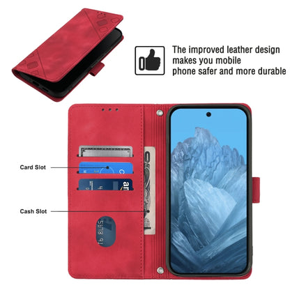For Google Pixel 9 / 9 Pro Skin-feel Embossed Leather Phone Case(Red) by buy2fix