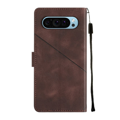 For Google Pixel 9 / 9 Pro Skin-feel Embossed Leather Phone Case(Brown) by buy2fix