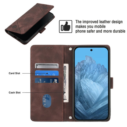 For Google Pixel 9 / 9 Pro Skin-feel Embossed Leather Phone Case(Brown) by buy2fix