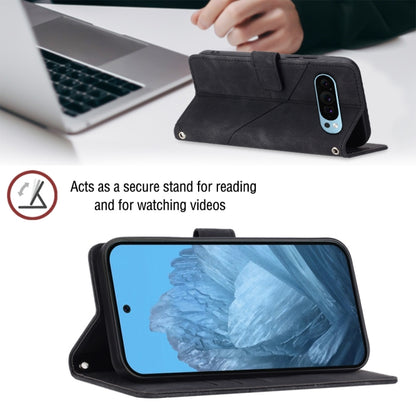 For Google Pixel 9 / 9 Pro Skin-feel Embossed Leather Phone Case(Black) by buy2fix