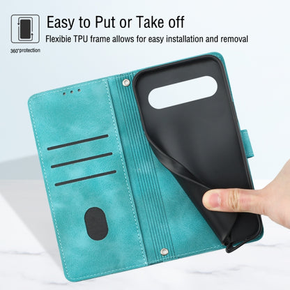 For Google Pixel 9 Pro XL Skin-feel Embossed Leather Phone Case(Green) by buy2fix