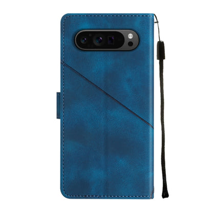 For Google Pixel 9 Pro XL Skin-feel Embossed Leather Phone Case(Blue) by buy2fix