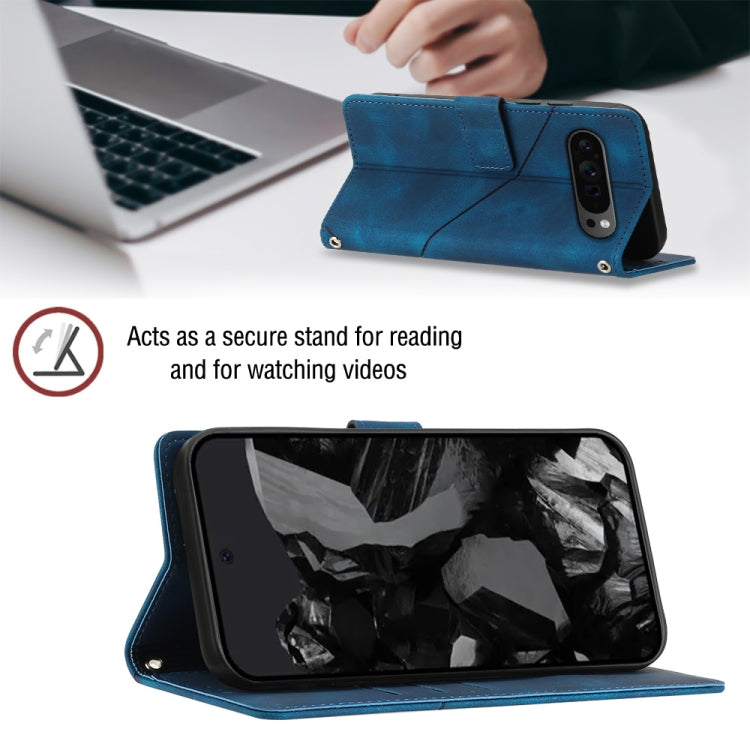 For Google Pixel 9 Pro XL Skin-feel Embossed Leather Phone Case(Blue) by buy2fix