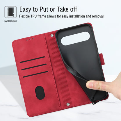 For Google Pixel 9 Pro XL Skin-feel Embossed Leather Phone Case(Red) by buy2fix