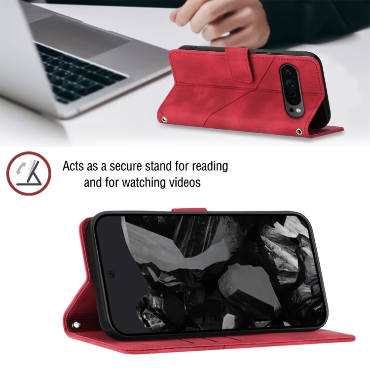 For Google Pixel 9 Pro XL Skin-feel Embossed Leather Phone Case(Red) by buy2fix
