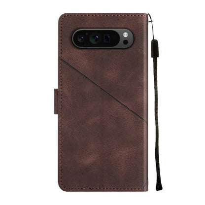 For Google Pixel 9 Pro XL Skin-feel Embossed Leather Phone Case(Brown) by buy2fix