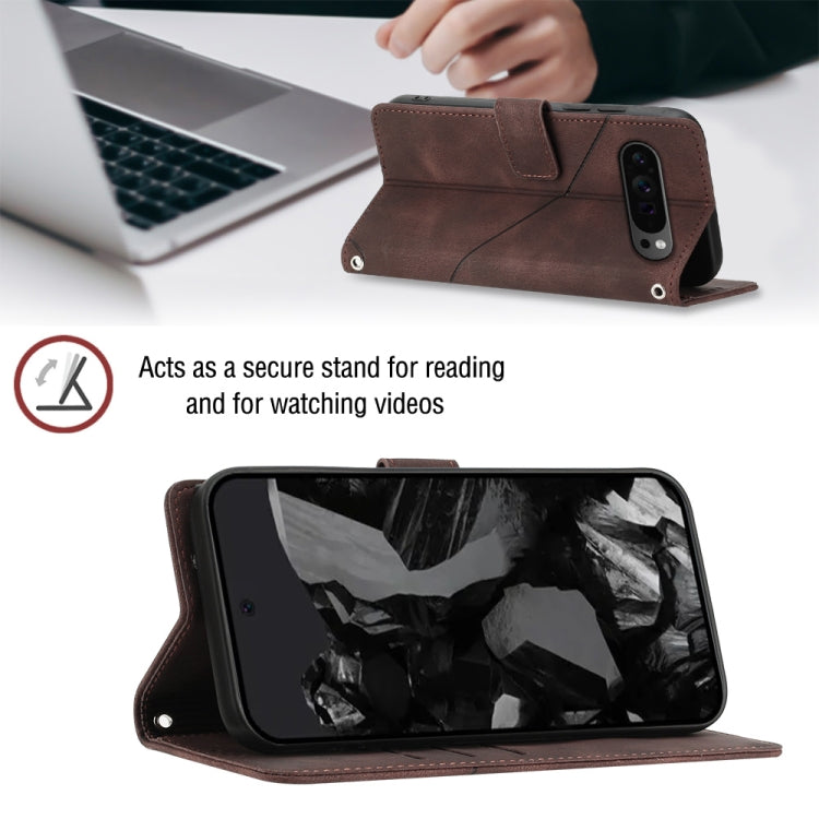 For Google Pixel 9 Pro XL Skin-feel Embossed Leather Phone Case(Brown) by buy2fix
