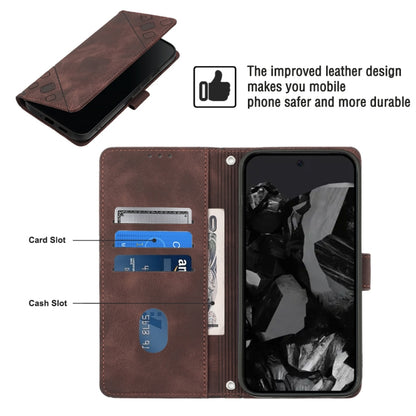 For Google Pixel 9 Pro XL Skin-feel Embossed Leather Phone Case(Brown) by buy2fix