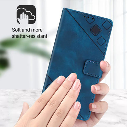 For Google Pixel 10 Pro XL 5G Global Skin-feel Embossed Leather Phone Case(Blue) - Google Cases by buy2fix | Online Shopping UK | buy2fix