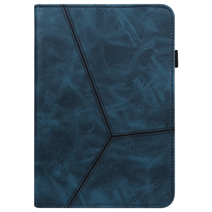 For Lenovo Xiaoxin Pad Pro 12.7 Solid Color Stripe Embossed Leather Tablet Case(Blue) - Lenovo by buy2fix | Online Shopping UK | buy2fix