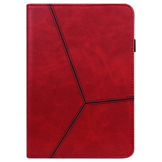 For Lenovo Tab M11 / Xiaoxin Pad 11 2024 Solid Color Stripe Embossed Leather Tablet Case(Red) - Lenovo by buy2fix | Online Shopping UK | buy2fix
