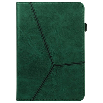 For Samsung Galaxy Tab S9+ / S9 FE+ Solid Color Stripe Embossed Leather Tablet Case(Green) by buy2fix