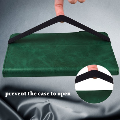 For Samsung Galaxy Tab S9+ / S9 FE+ Solid Color Stripe Embossed Leather Tablet Case(Green) by buy2fix