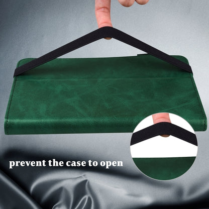 For Samsung Galaxy Tab S7 / S8 Solid Color Stripe Embossed Leather Tablet Case(Green) by buy2fix