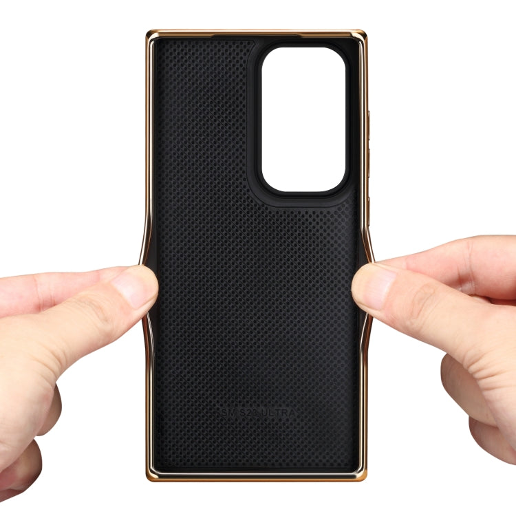 For Samsung Galaxy S23 Ultra 5G Denior Oil Wax Leather Electroplating Phone Case(Blue) - Galaxy S23 Ultra 5G Cases by Denior | Online Shopping UK | buy2fix
