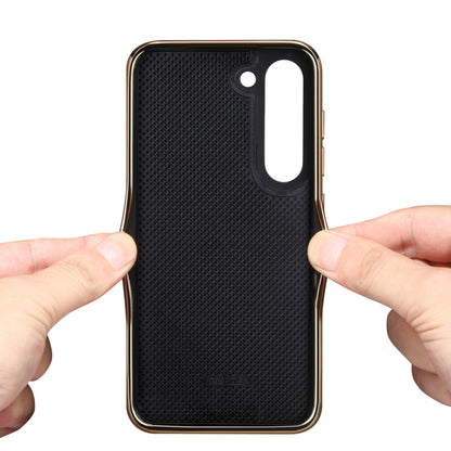 For Samsung Galaxy S23 5G Denior Oil Wax Leather Electroplating Phone Case(Blue) - Galaxy S23 5G Cases by Denior | Online Shopping UK | buy2fix