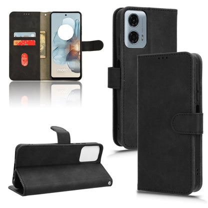 For Motorola Moto G Power 5G 2024 Skin Feel Magnetic Flip Leather Phone Case(Black) by buy2fix