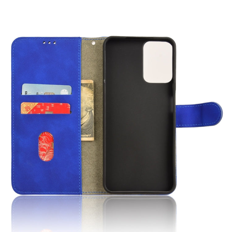 For Motorola Moto G Power 5G 2024 Skin Feel Magnetic Flip Leather Phone Case(Blue) by buy2fix