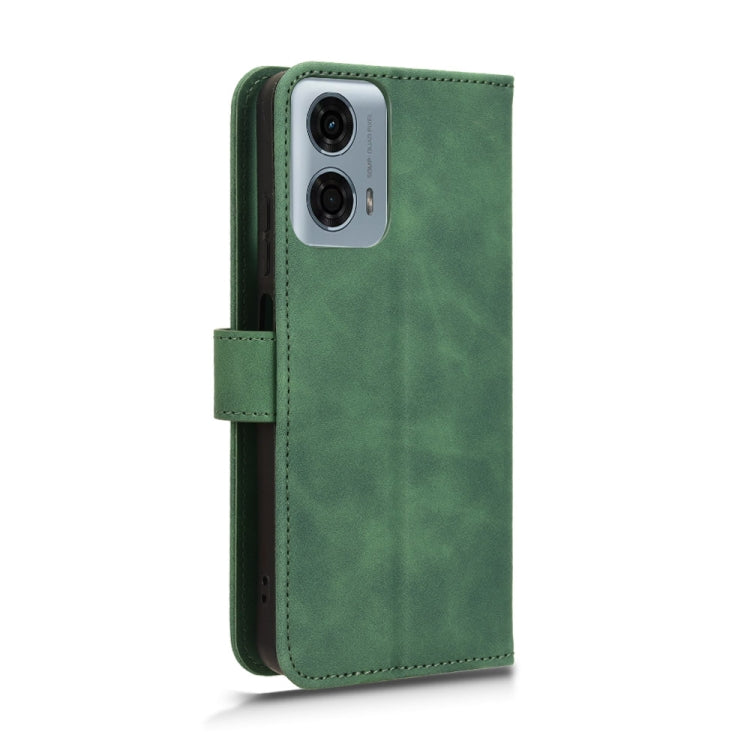 For Motorola Moto G Power 5G 2024 Skin Feel Magnetic Flip Leather Phone Case(Green) by buy2fix