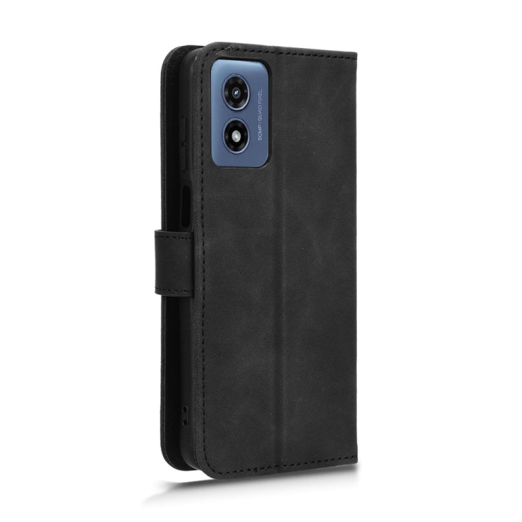 For Motorola Moto G Paly 4G 2024 Skin Feel Magnetic Flip Leather Phone Case(Black) by buy2fix