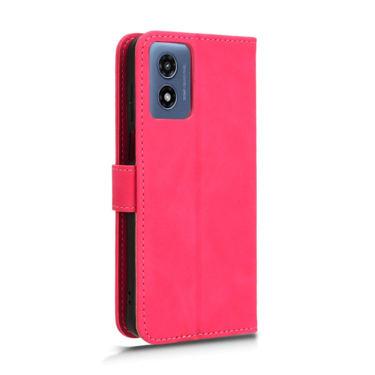 For Motorola Moto G Paly 4G 2024 Skin Feel Magnetic Flip Leather Phone Case(Rose Red) by buy2fix
