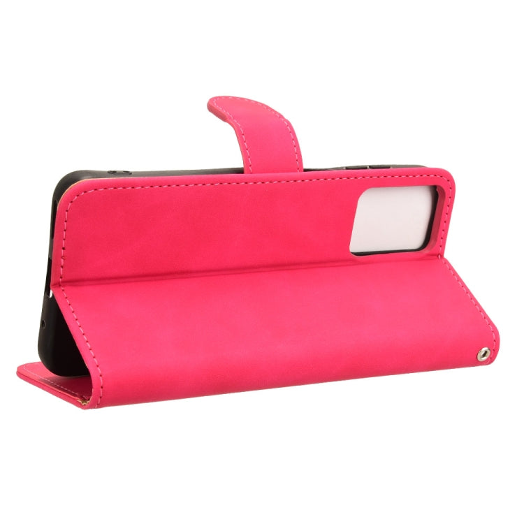 For Motorola Moto G Paly 4G 2024 Skin Feel Magnetic Flip Leather Phone Case(Rose Red) by buy2fix