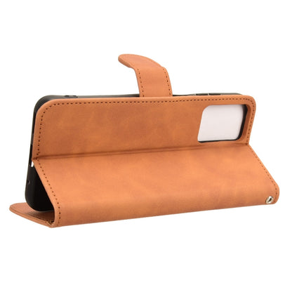 For Motorola Moto G Paly 4G 2024 Skin Feel Magnetic Flip Leather Phone Case(Brown) by buy2fix