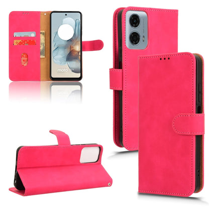 For Motorola Moto G Stylus 5G 2024 Skin Feel Magnetic Flip Leather Phone Case(Rose Red) by buy2fix