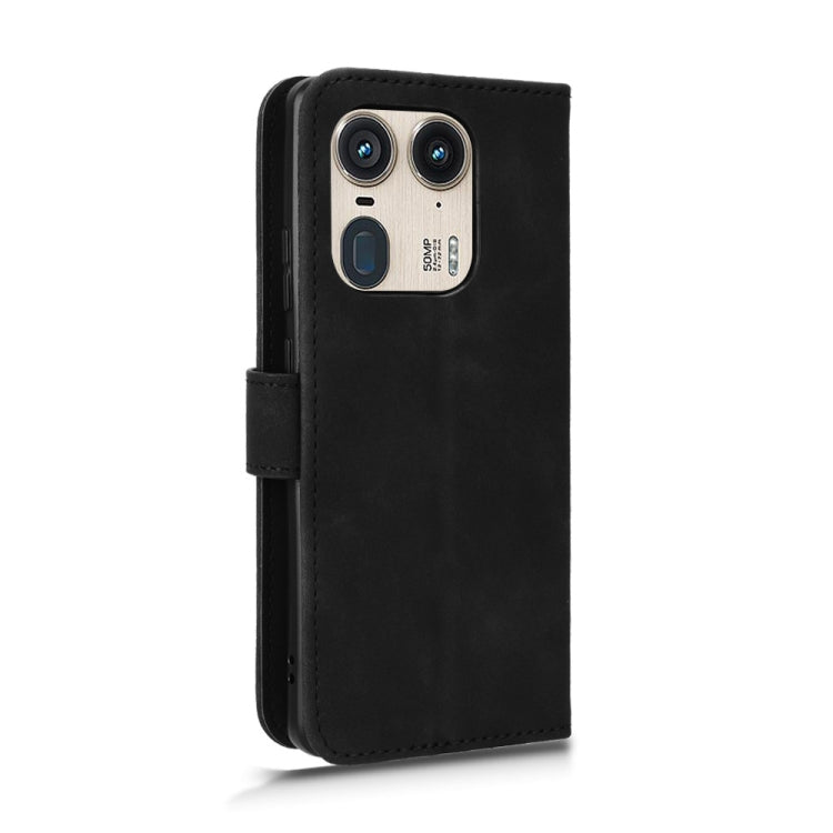 For Motorola Edge 50 Ultra Skin Feel Magnetic Flip Leather Phone Case(Black) by buy2fix