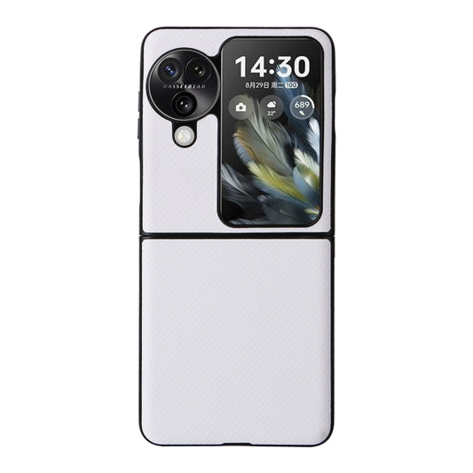 For OPPO Find N3 Flip PU Leather PC Phone Case(White) - OPPO Cases by buy2fix | Online Shopping UK | buy2fix