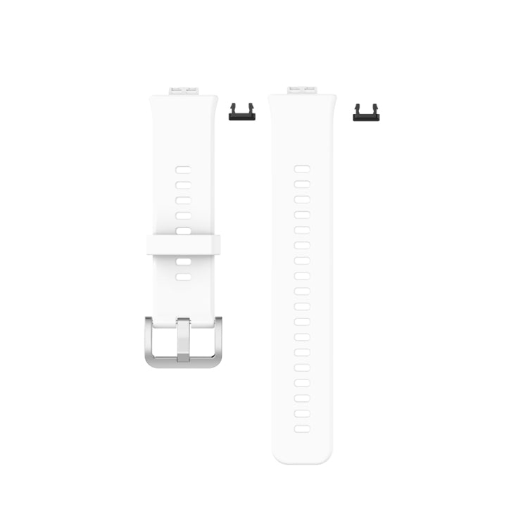 For Huawei Watch Fit Special Edition Silicone Silver Steel Buckle Watch Band(White) by buy2fix