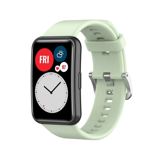 For Huawei Watch Fit Special Edition Silicone Silver Steel Buckle Watch Band(Green) by buy2fix