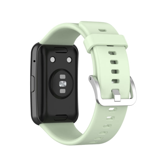 For Huawei Watch Fit Special Edition Silicone Silver Steel Buckle Watch Band(Green) by buy2fix