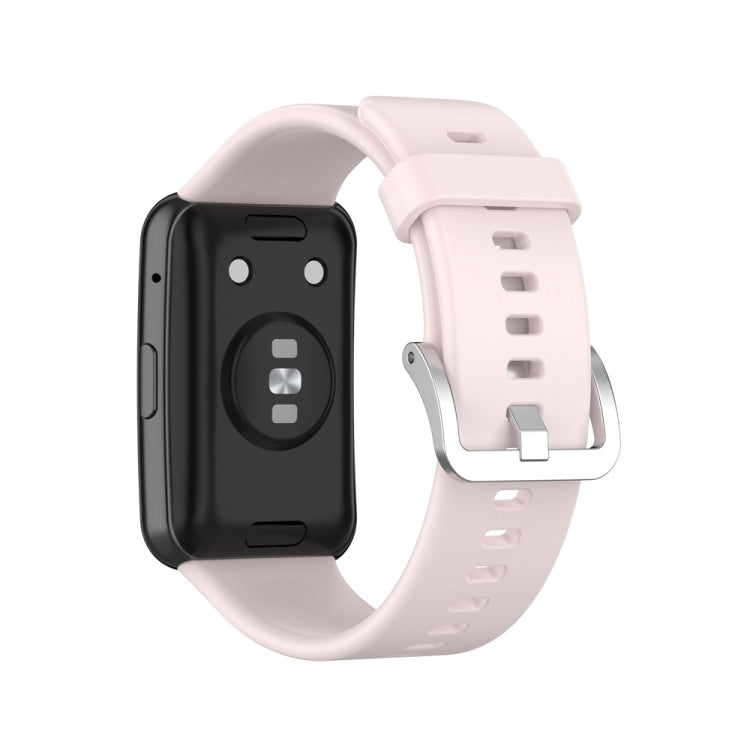 For Huawei Watch Fit Special Edition Silicone Silver Steel Buckle Watch Band(Pink) by buy2fix