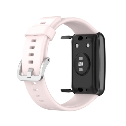 For Huawei Watch Fit Special Edition Silicone Silver Steel Buckle Watch Band(Pink) by buy2fix