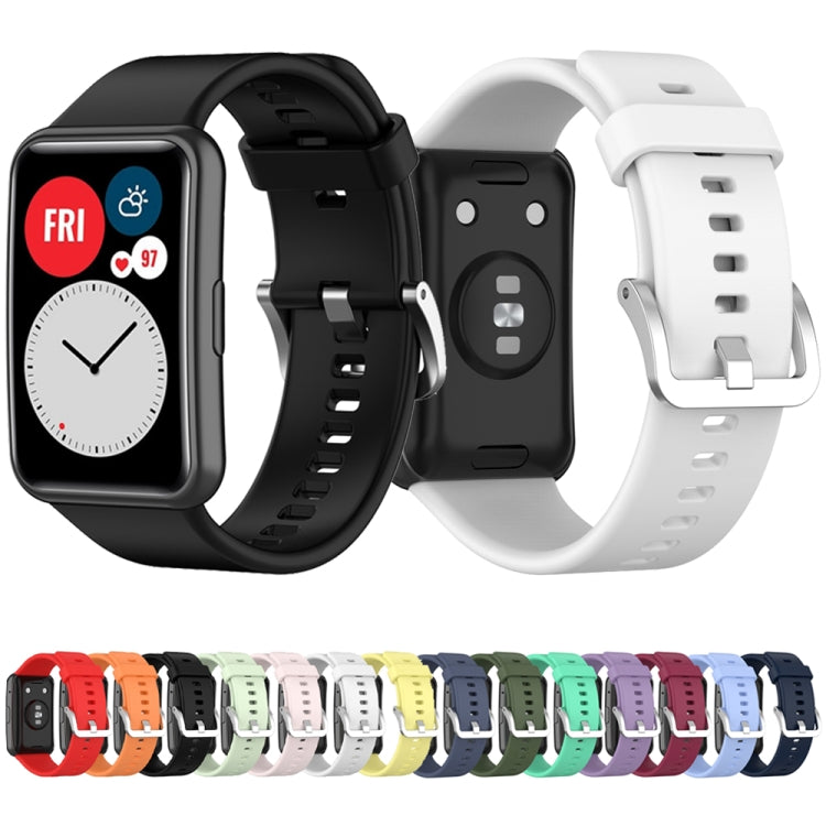 For Huawei Watch Fit Special Edition Silicone Silver Steel Buckle Watch Band(Pink) by buy2fix