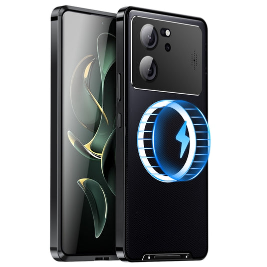 For Xiaomi Redmi K60 Ultra / 13T / 13T Pro Aromatherapy Magnetic Metal Phone Case(Black) - Xiaomi Cases by buy2fix | Online Shopping UK | buy2fix