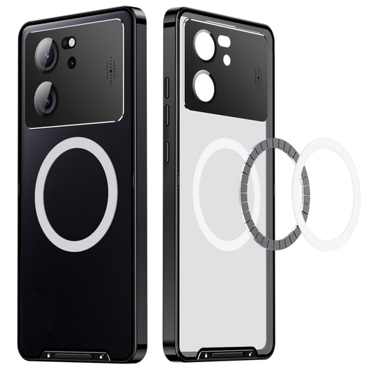 For Xiaomi Redmi K60 Ultra / 13T / 13T Pro Aromatherapy Magnetic Metal Phone Case(Black) - Xiaomi Cases by buy2fix | Online Shopping UK | buy2fix