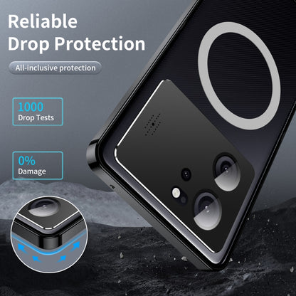 For Xiaomi Redmi K60 Ultra / 13T / 13T Pro Aromatherapy Magnetic Metal Phone Case(Black) - Xiaomi Cases by buy2fix | Online Shopping UK | buy2fix
