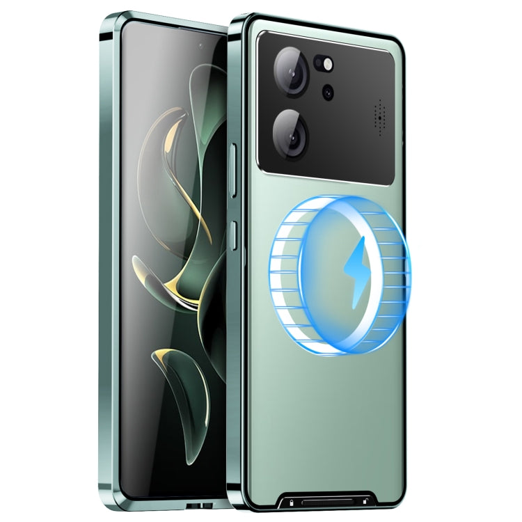 For Xiaomi Redmi K60 Ultra / 13T / 13T Pro Aromatherapy Magnetic Metal Phone Case(Green) - Xiaomi Cases by buy2fix | Online Shopping UK | buy2fix