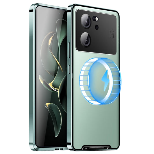 For Xiaomi Redmi K60 Ultra / 13T / 13T Pro Aromatherapy Magnetic Metal Phone Case(Green) - Xiaomi Cases by buy2fix | Online Shopping UK | buy2fix