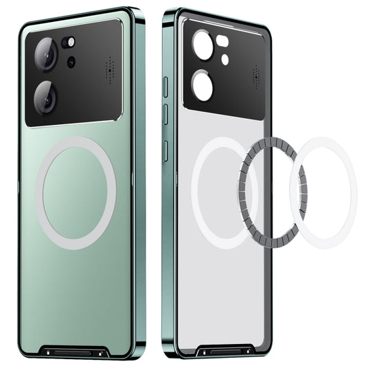 For Xiaomi Redmi K60 Ultra / 13T / 13T Pro Aromatherapy Magnetic Metal Phone Case(Green) - Xiaomi Cases by buy2fix | Online Shopping UK | buy2fix
