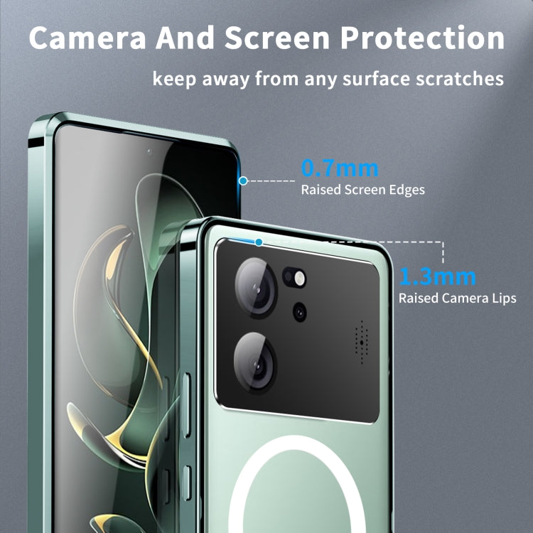 For Xiaomi Redmi K60 Ultra / 13T / 13T Pro Aromatherapy Magnetic Metal Phone Case(Green) - Xiaomi Cases by buy2fix | Online Shopping UK | buy2fix