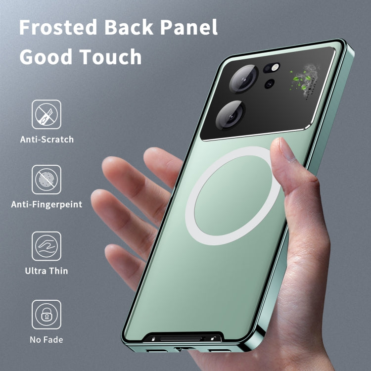 For Xiaomi Redmi K60 Ultra / 13T / 13T Pro Aromatherapy Magnetic Metal Phone Case(Green) - Xiaomi Cases by buy2fix | Online Shopping UK | buy2fix