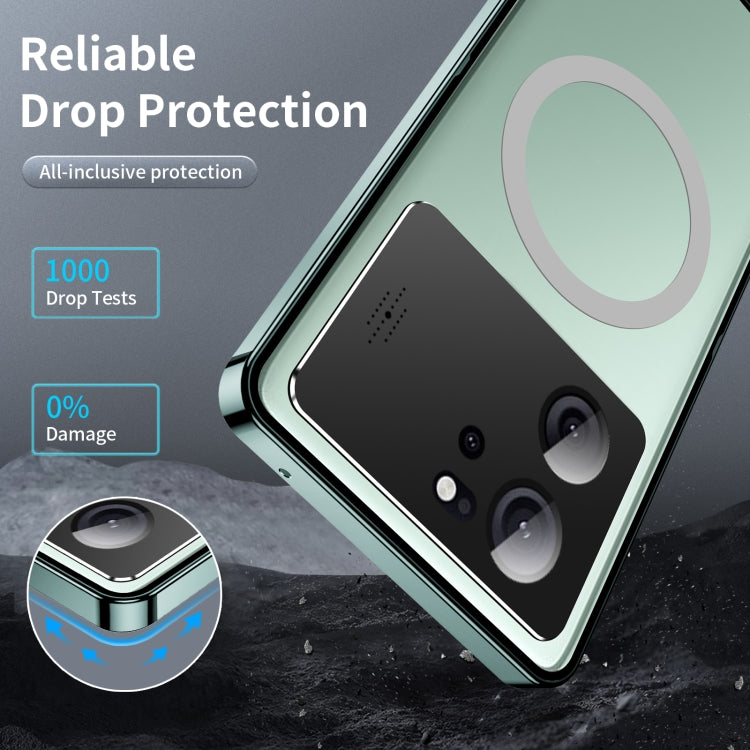 For Xiaomi Redmi K60 Ultra / 13T / 13T Pro Aromatherapy Magnetic Metal Phone Case(Green) - Xiaomi Cases by buy2fix | Online Shopping UK | buy2fix