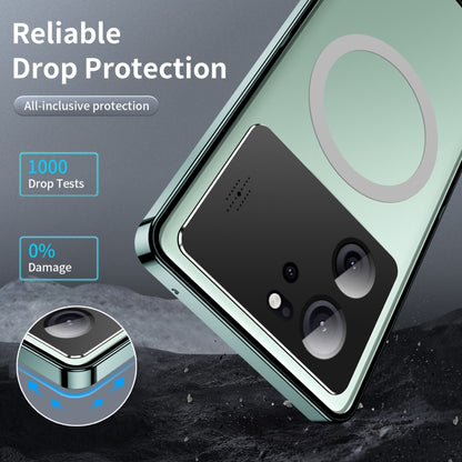For Xiaomi Redmi K60 Ultra / 13T / 13T Pro Aromatherapy Magnetic Metal Phone Case(Green) - Xiaomi Cases by buy2fix | Online Shopping UK | buy2fix