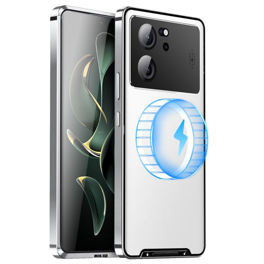 For Xiaomi Redmi K60 Ultra / 13T / 13T Pro Aromatherapy Magnetic Metal Phone Case(Silver) - Xiaomi Cases by buy2fix | Online Shopping UK | buy2fix